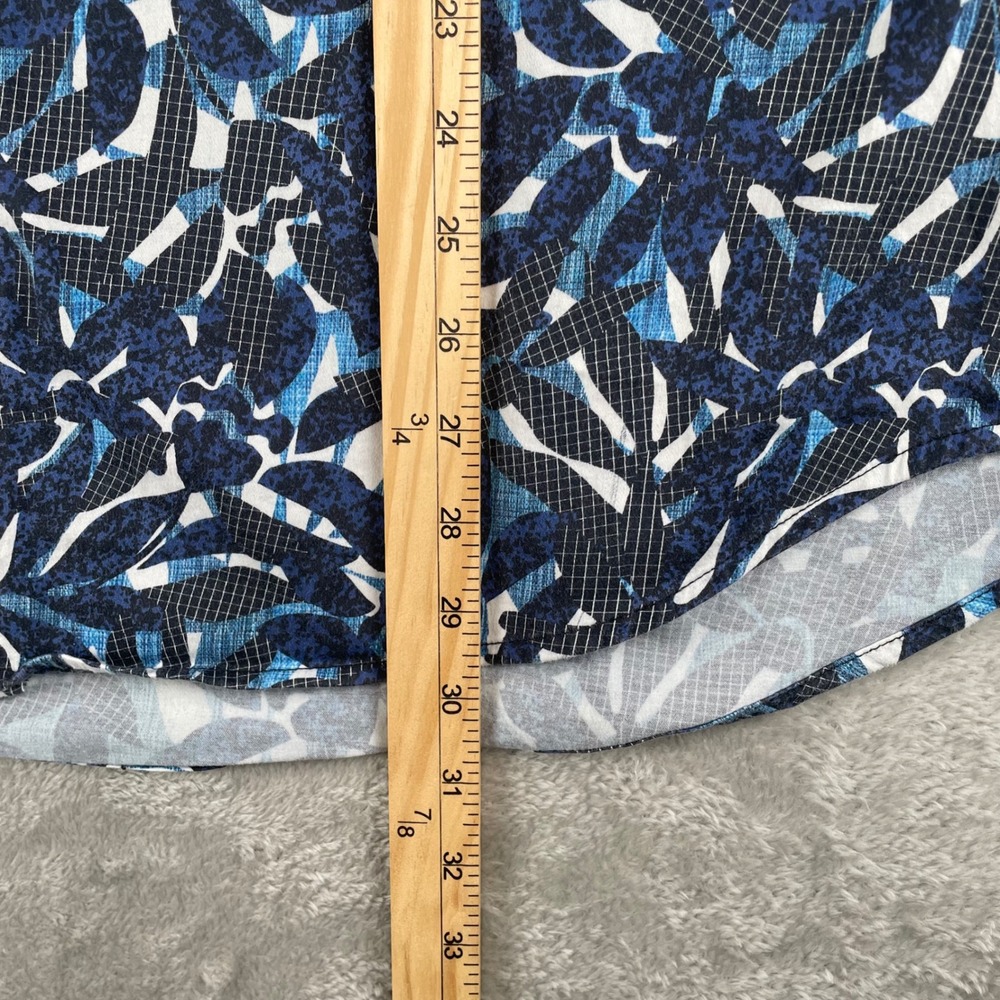 Robert Graham Mens 2XL Blue Abstract Leaf Print Short Sleeve Button Down Shirt - Picture 6 of 7